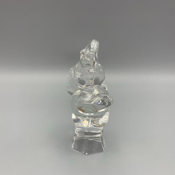 Jonal Elephant Crystal Figurine West Germany Clear Trunk Up 24% Lead VTG 4" - Picture 3 of 6